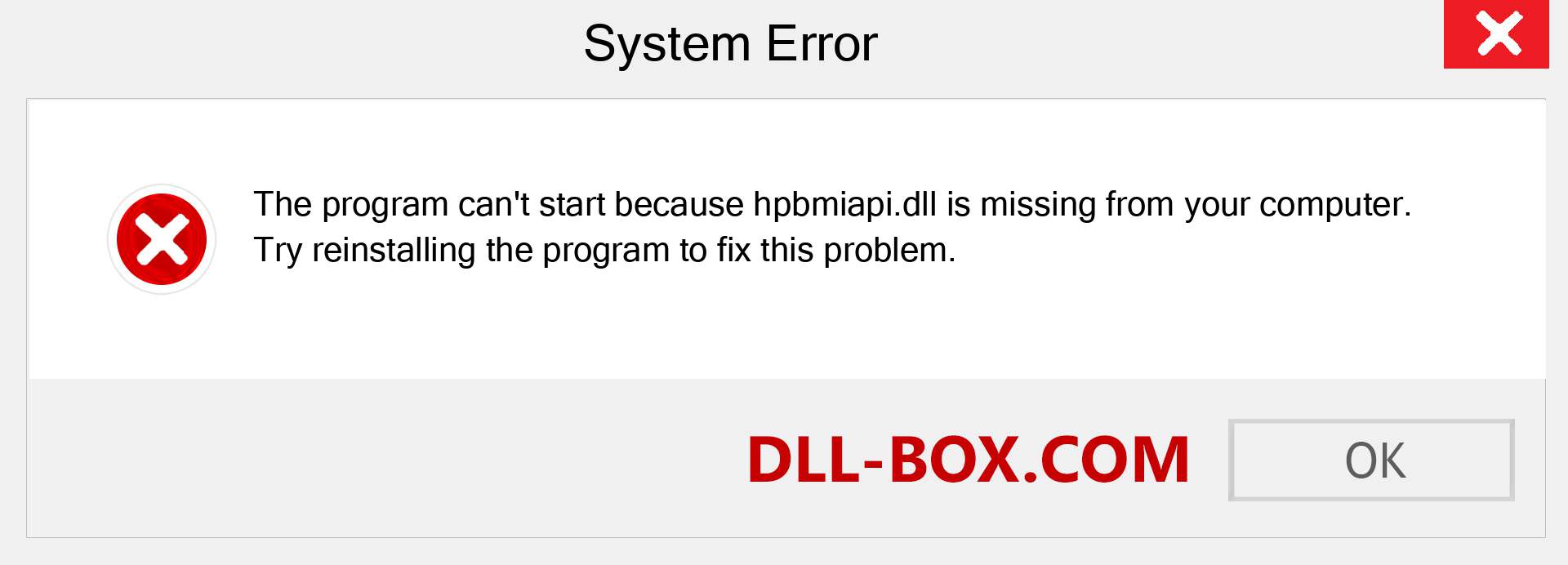  hpbmiapi.dll file is missing?. Download for Windows 7, 8, 10 - Fix  hpbmiapi dll Missing Error on Windows, photos, images